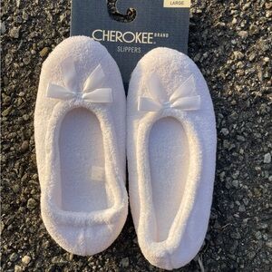 Cherokee Soft White Bow Slippers